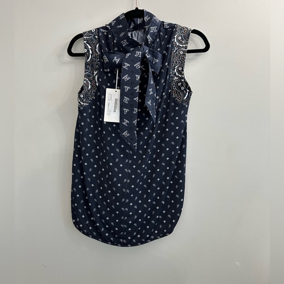 MaxMara Silk and jersey top Navy - Picture 5 of 11